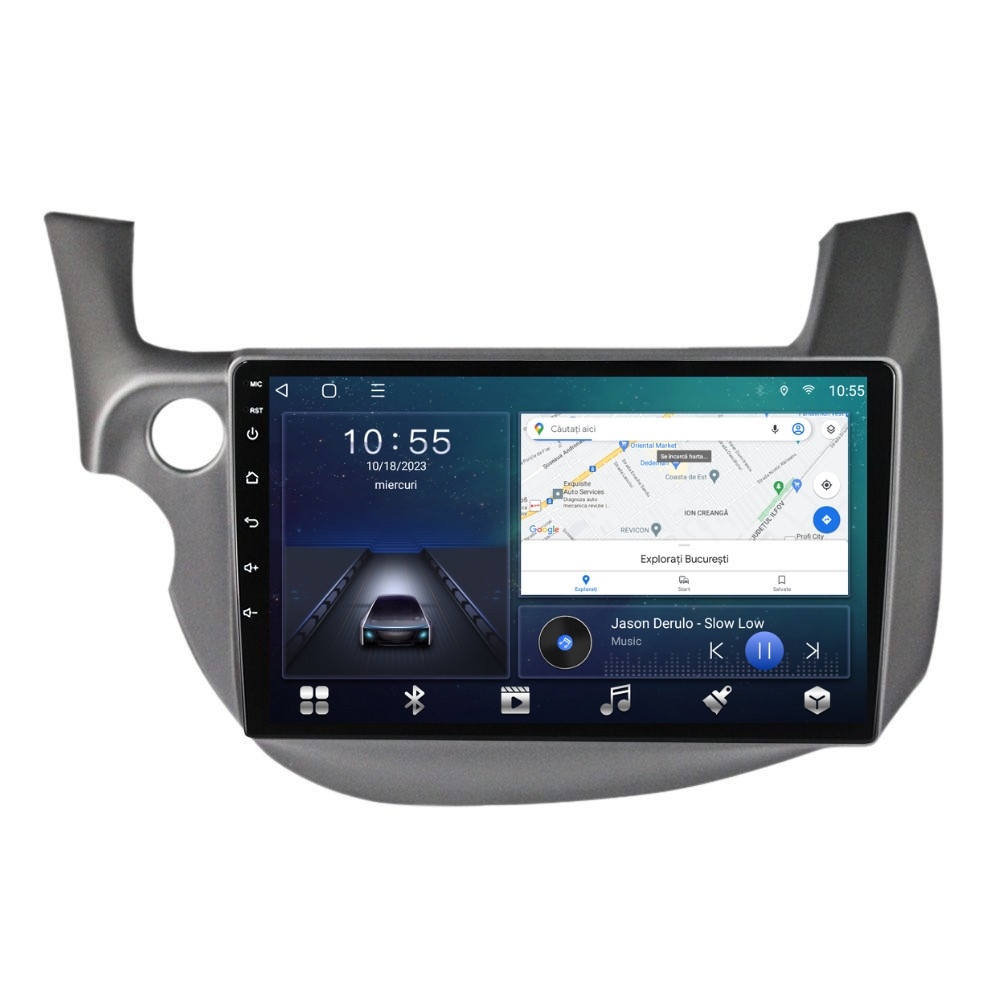 Oferte la Navigatie dedicata cu Android Honda Jazz III 2007 - 2013, 2GB RAM, Radio GPS Dual Zone, Display HD QLED 10" Touchscreen, Internet Wi-Fi si slot SIM 4G, Bluetooth, MirrorLink, USB