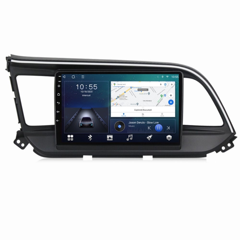 Oferte la Navigatie dedicata cu Android Hyundai Elantra VI 2019 - 2020, 2GB RAM, Radio GPS Dual Zone, Display HD QLED 9" Touchscreen, Internet Wi-Fi si slot SIM 4G, Bluetooth, MirrorLink, USB
