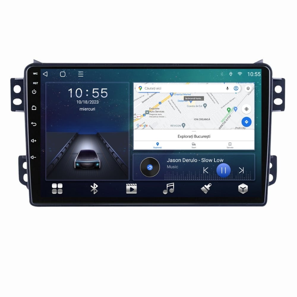 Oferte la Navigatie dedicata cu Android Suzuki Splash 2008 - 2015, 2GB RAM, Radio GPS Dual Zone, Display HD QLED 9" Touchscreen, Internet Wi-Fi si slot SIM 4G, Bluetooth, MirrorLink, USB