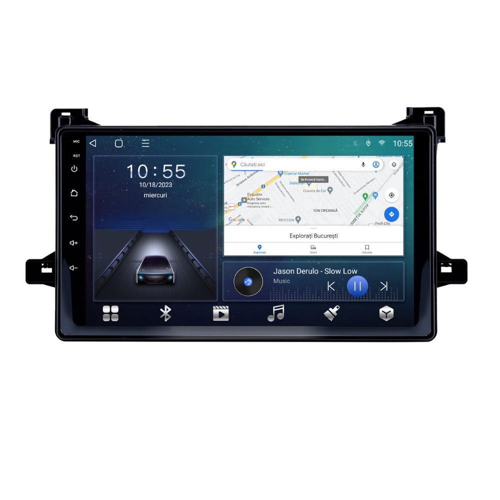 Oferte la Navigatie dedicata cu Android Toyota Prius W5 dupa 2015, 2GB RAM, Radio GPS Dual Zone, Display HD QLED 9" Touchscreen, Internet Wi-Fi si slot SIM 4G, Bluetooth, MirrorLink, USB