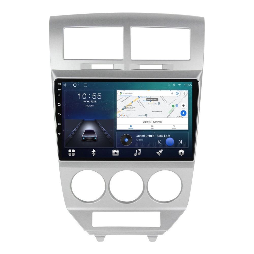 Oferte la Navigatie dedicata cu Android Dodge Caliber 2006 - 2010, 2GB RAM, Radio GPS Dual Zone, Display HD QLED 10" Touchscreen, Internet Wi-Fi si slot SIM 4G, Bluetooth, MirrorLink, USB