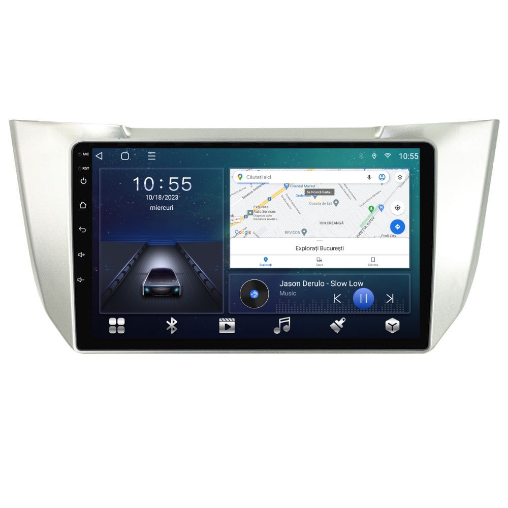 Oferte la Navigatie dedicata cu Android Lexus RX 2003 - 2009, 2GB RAM, Radio GPS Dual Zone, Display HD QLED 9" Touchscreen, Internet Wi-Fi si slot SIM 4G, Bluetooth, MirrorLink, USB