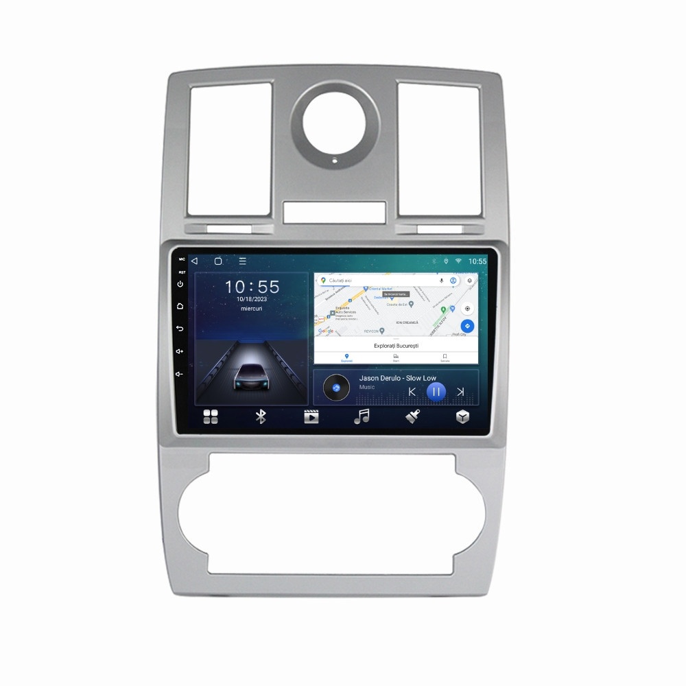 Oferte la Navigatie dedicata cu Android Chrysler 300C 2004 - 2010, 2GB RAM, Radio GPS Dual Zone, Display HD QLED 9" Touchscreen, Internet Wi-Fi si slot SIM 4G, Bluetooth, MirrorLink, USB