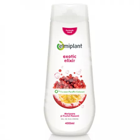 Oferte la Gel de dus crema cu merisor si fructul pasiunii Exotic Elixir 400 ml Elmiplant