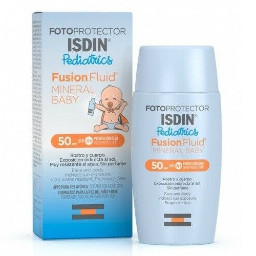 Oferte la Fluid mineral de protectie solara pentru copii cu SPF 50 Isdin Fusion Fluid, 50 ml