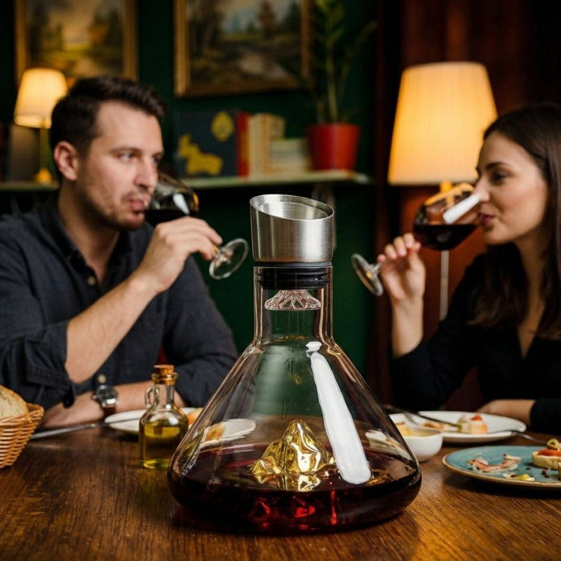 Decantor Cadou Munte de Aur In Varful Lumii cu bile de curatare