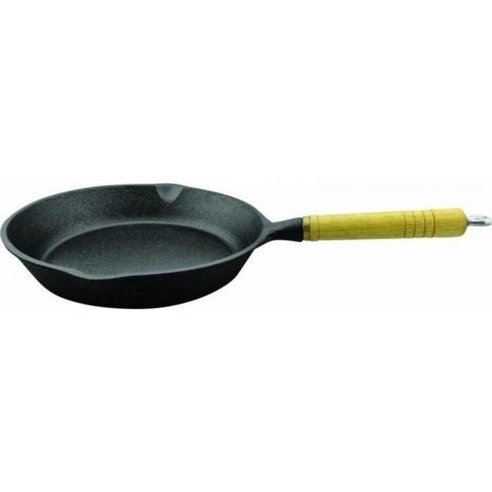 Oferte la Tigai si seturi Tigaie fonta, HR-TNJ-5D23, 23x2.5 cm, maner lemn