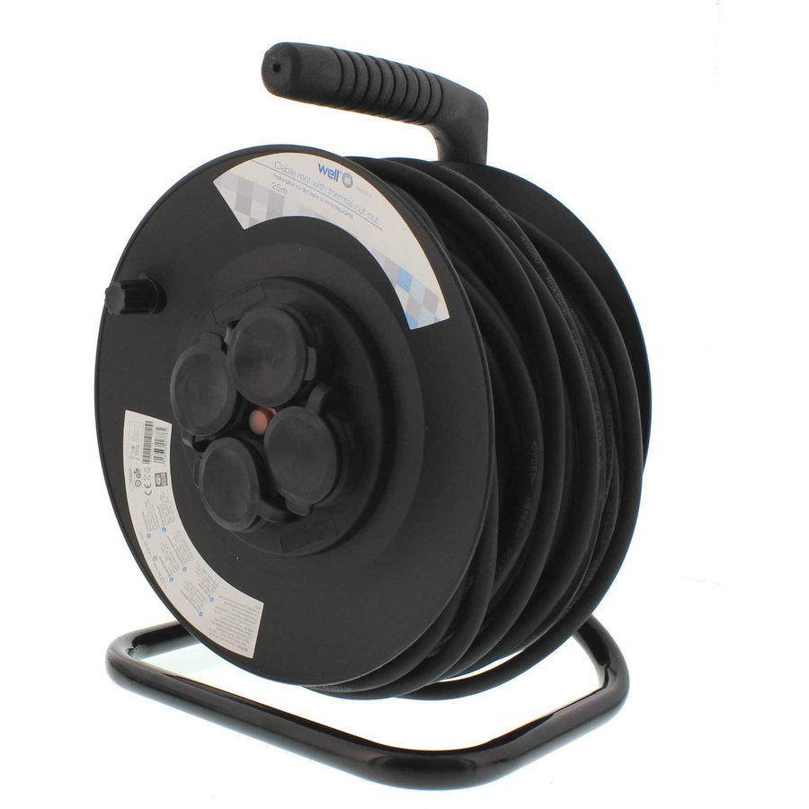 Oferte la Prelungitor cu Derulator 4 Prize 25m Negru