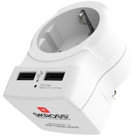Oferte la Adaptor Priza 1.500281 SHUKO - US + 2x USB Alb