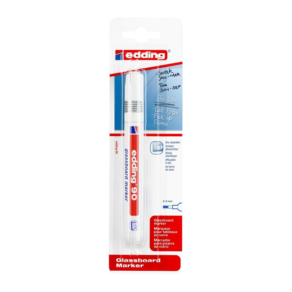 Oferte la Marker Edding 95, pentru tabla de sticla, varf 2-3 mm, alb