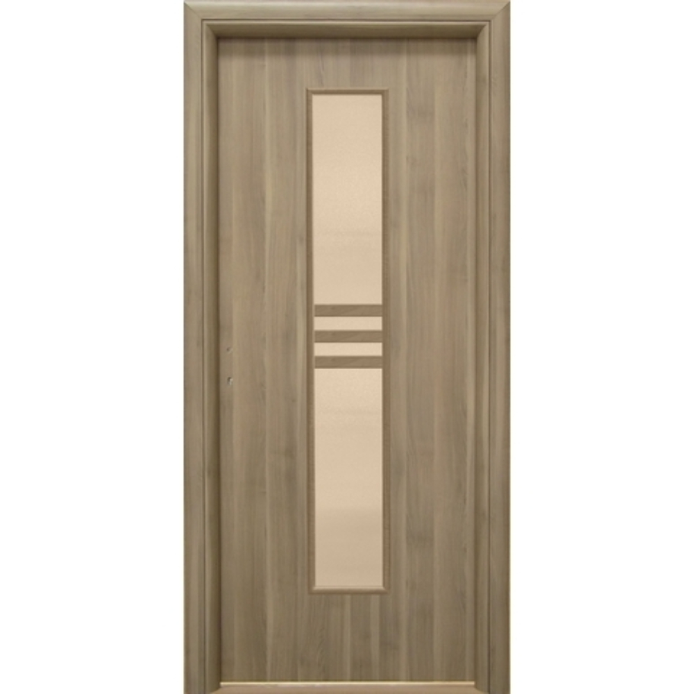 Oferte la Usa interior cu geam, Gri gol D2 660, dreapta, 202 x 66 x 4 cm cu toc