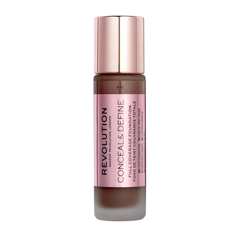 Oferte la Corector Makeup Revolution, Conceal & Define, Oil Free, Cream Foundation, 23 ml (Culoare produse: F 18)