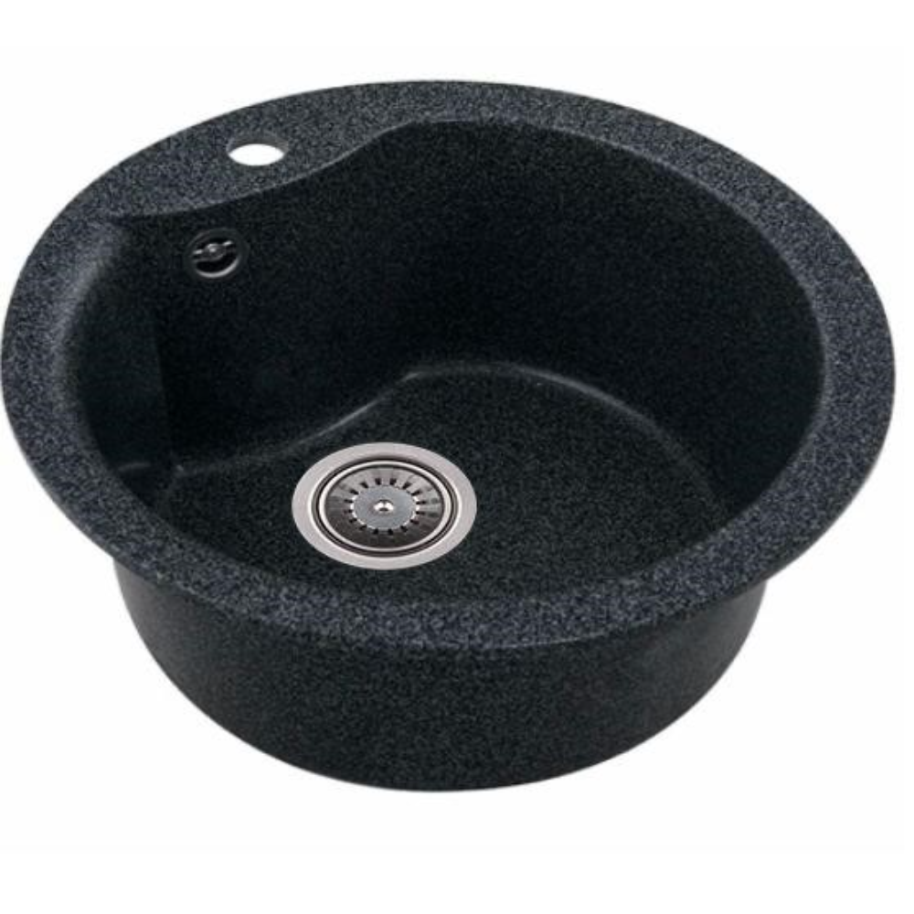 Oferte la Chiuveta bucatarie Hausberg PI, granit-compozit, negru, 1 cuva rotunda, diametru 49 cm