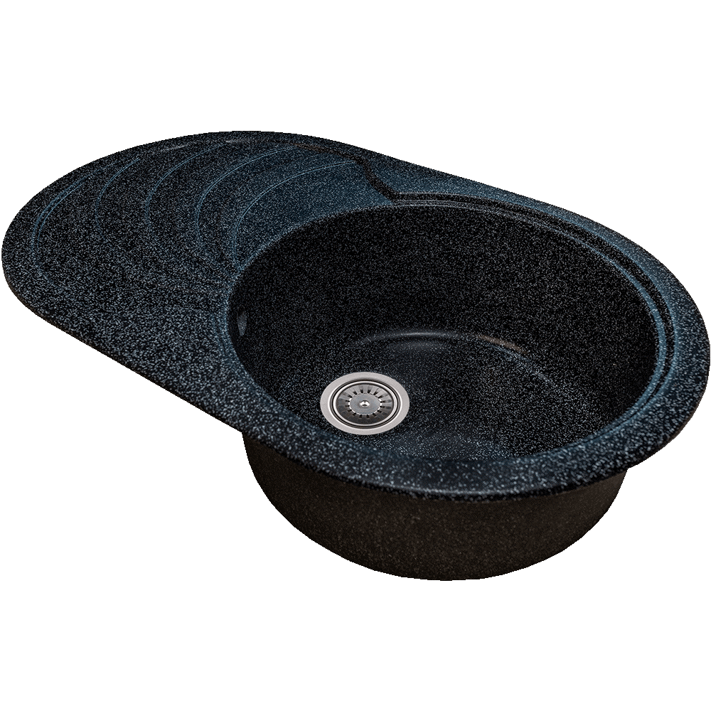 Oferte la Chiuveta bucatarie Hausberg NS, granit-compozit, negru, 1 cuva rotunda, dreapta, 78 x 50 cm