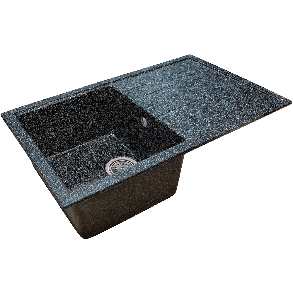 Oferte la Chiuveta bucatarie Hausberg Elmy, granit-compozit, negru, 1 cuva stanga, 78 x 50 cm