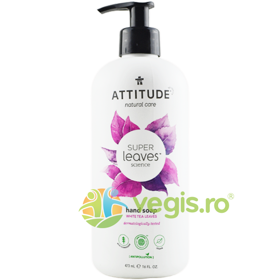 Oferte la Sapun Lichid de Maini cu Funze de Ceai Alb Super Leaves 473ml