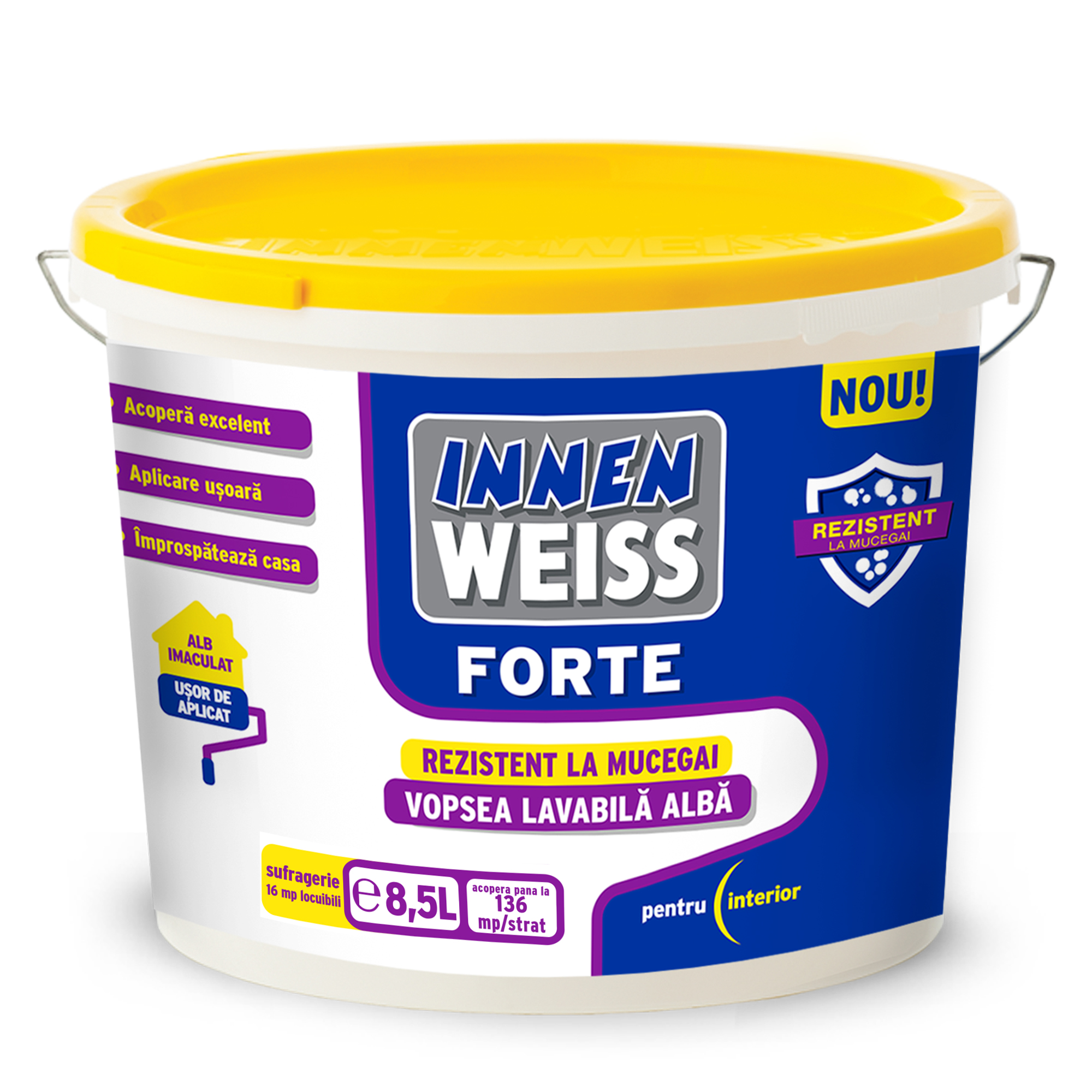 Oferte la Vopsea lavabila alba pentru interior Innenweiss Forte, 8.5 l