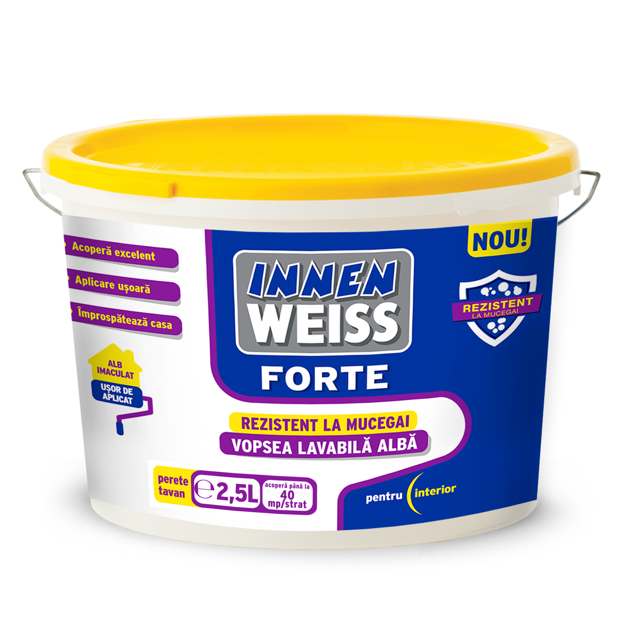 Oferte la Vopsea lavabila alba pentru interior Innenweiss Forte, 2.5 l