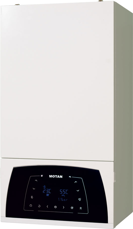 Oferte la Pachet apartament cu o camera centrala termica Motan Condens Plus 100 25 kW condensatie hidrobloc bronz raport modulare 1:10 termostat Salus IT 500 kit evacuare inclus calorifere otel kit armaturi centrala robineti calorifer