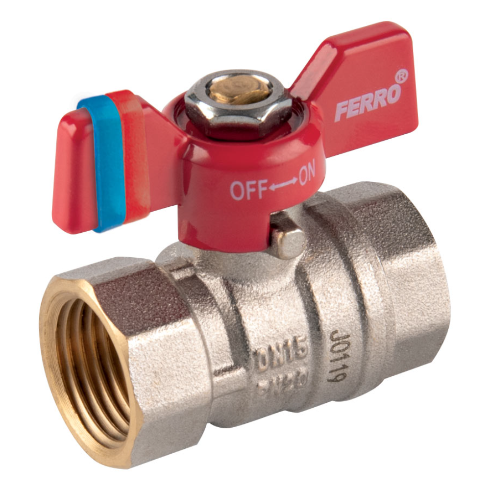 Oferte la Robinet cu sfera si maner fluture Ferro KFCM1, filet interior-interior, 1/2