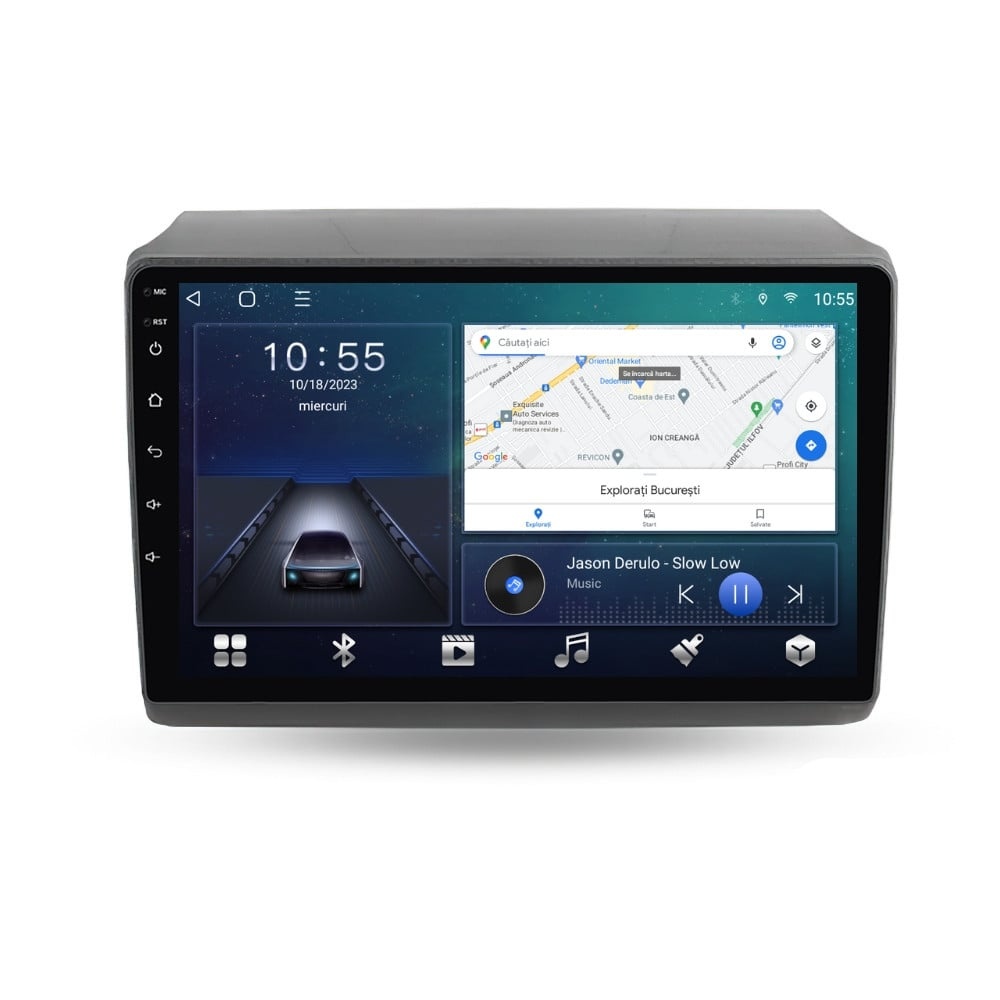 Oferte la Navigatie dedicata cu Android Peugeot Boxer dupa 2006 cu navigatie originala, 2GB RAM, Radio GPS Dual Zone, Display HD QLED 9" Touchscreen, Internet Wi-Fi si slot SIM 4G, Bluetooth, MirrorLink, USB