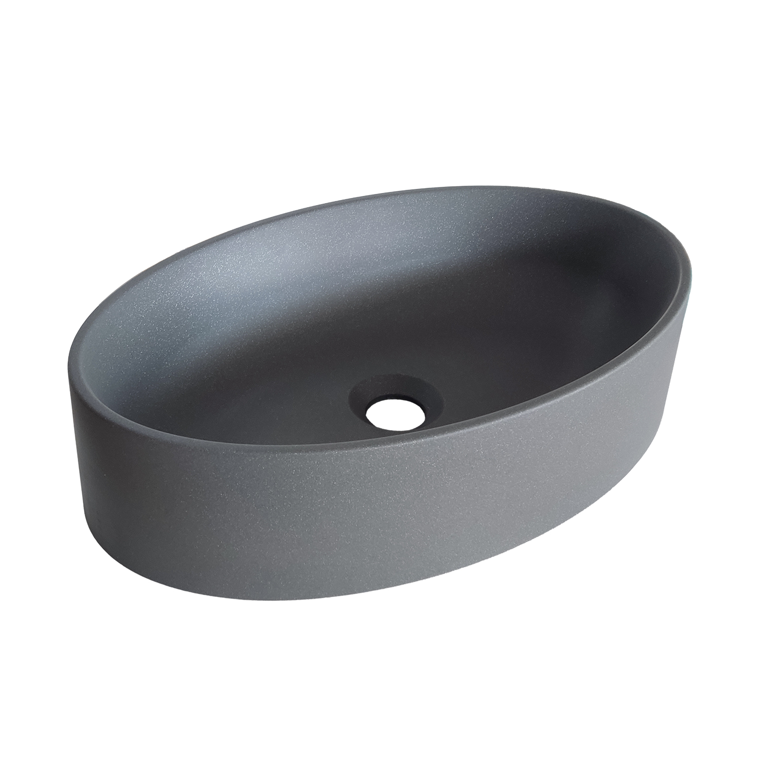 Oferte la Lavoar oval SanDonna Arondi, compozit granit, gri, 50 x 32 x 12 cm
