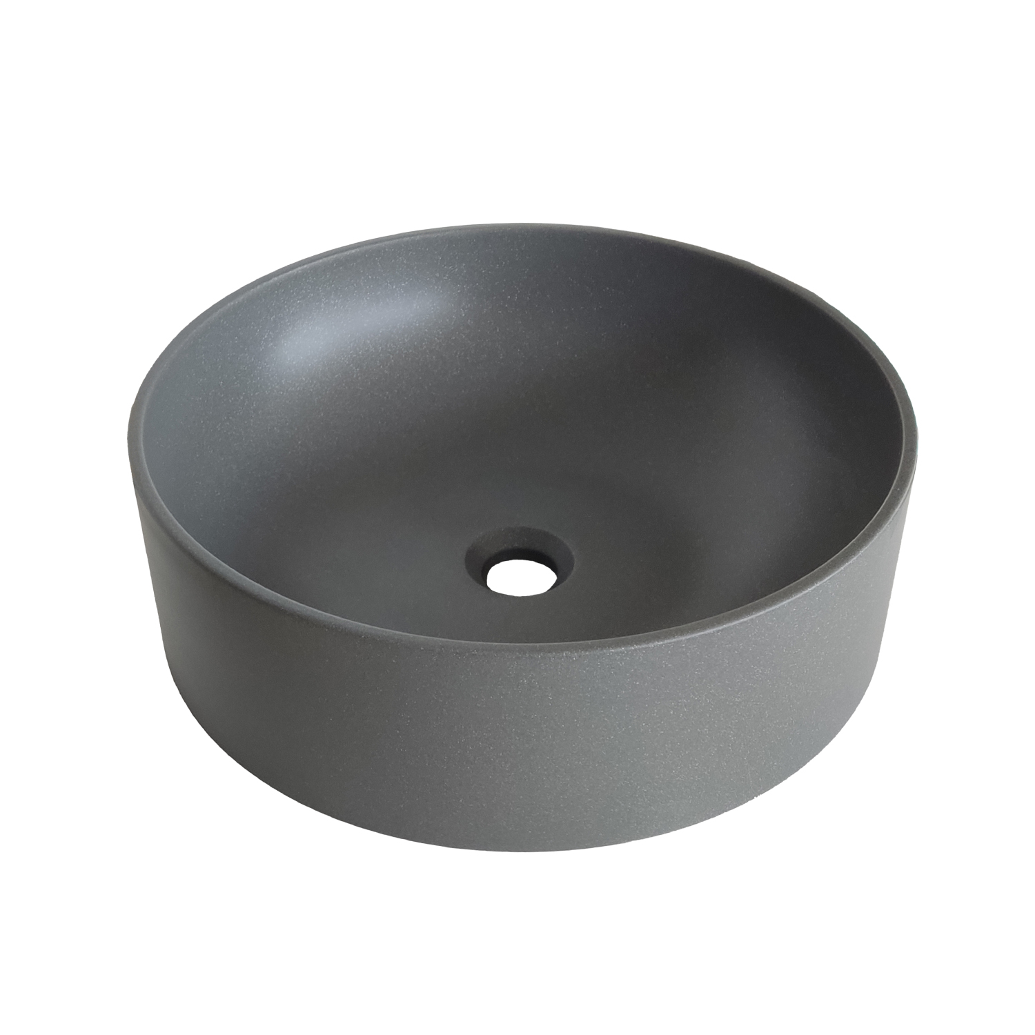 Oferte la Lavoar rotund SanDonna Circle, compozit granit, gri, 44 x 44 x 13.5 cm