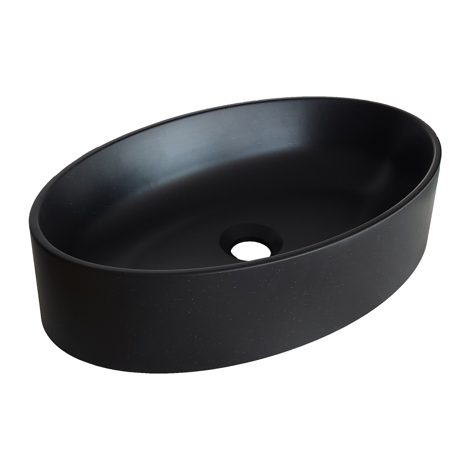Oferte la Lavoar oval SanDonna Arondi, compozit granit, negru, 50 x 32 x 12 cm