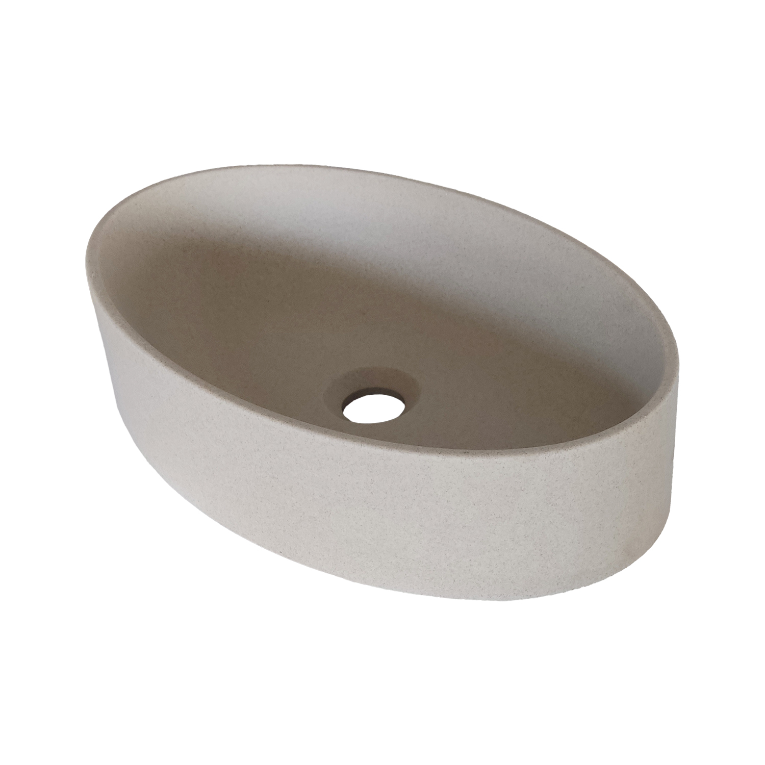 Oferte la Lavoar oval SanDonna Arondi, compozit granit, bej, 50 x 32 x 12 cm
