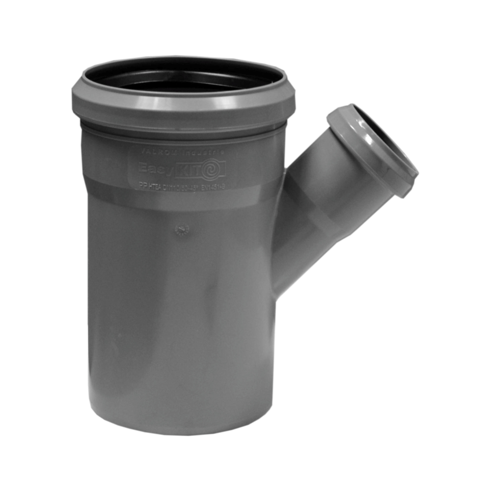 Oferte la Ramificatie Valrom, PP, gri, 75 x 40 mm, 45°
