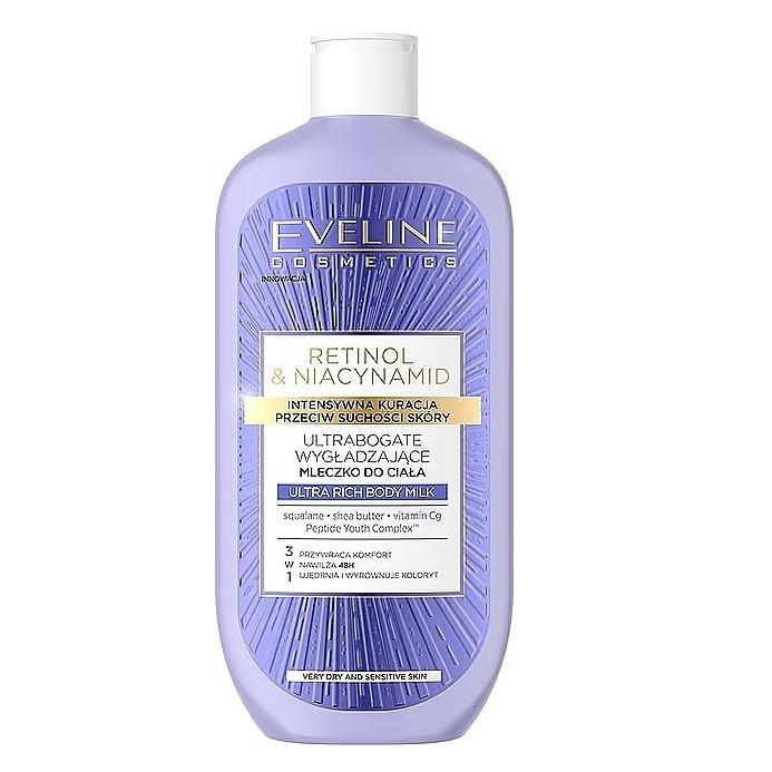 Oferte la Lapte de corp netezitor ultra-bogat Eveline Cosmetics Retinol & Niacynamid, 350 ml