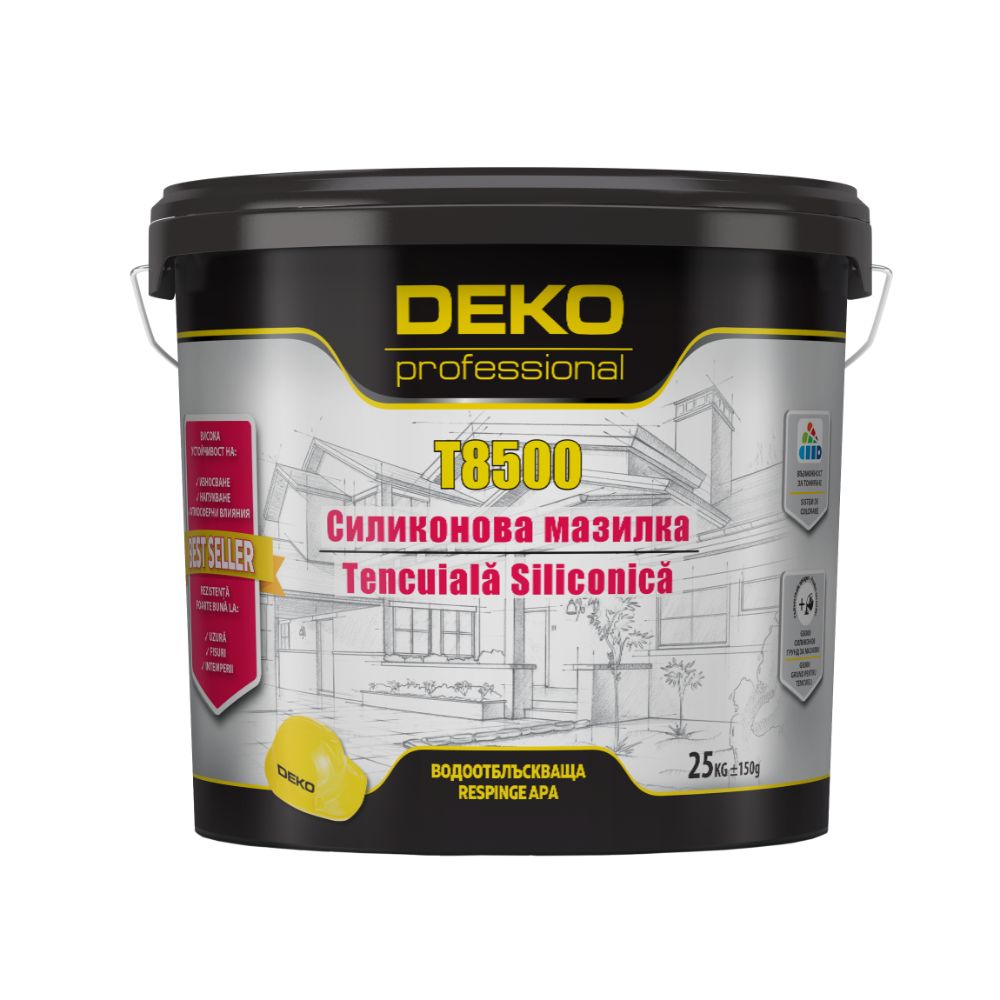 Oferte la Tencuiala decorativa siliconica DekoT8500 R15 PAS, granulatie 1.5-2 mm, 25 kg