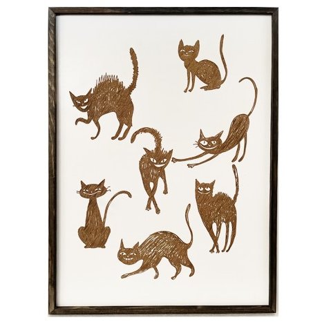 Oferte la Rama foto Deco Art Rama Lemn Design Pisici 70 x 50cm Maro / Alb