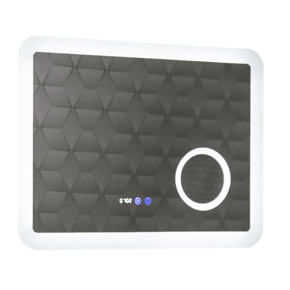 Oferte la Oglinda baie Badenmob, iluminare LED, dezaburire, termometru, ceas si lupa, 80 x 60 cm