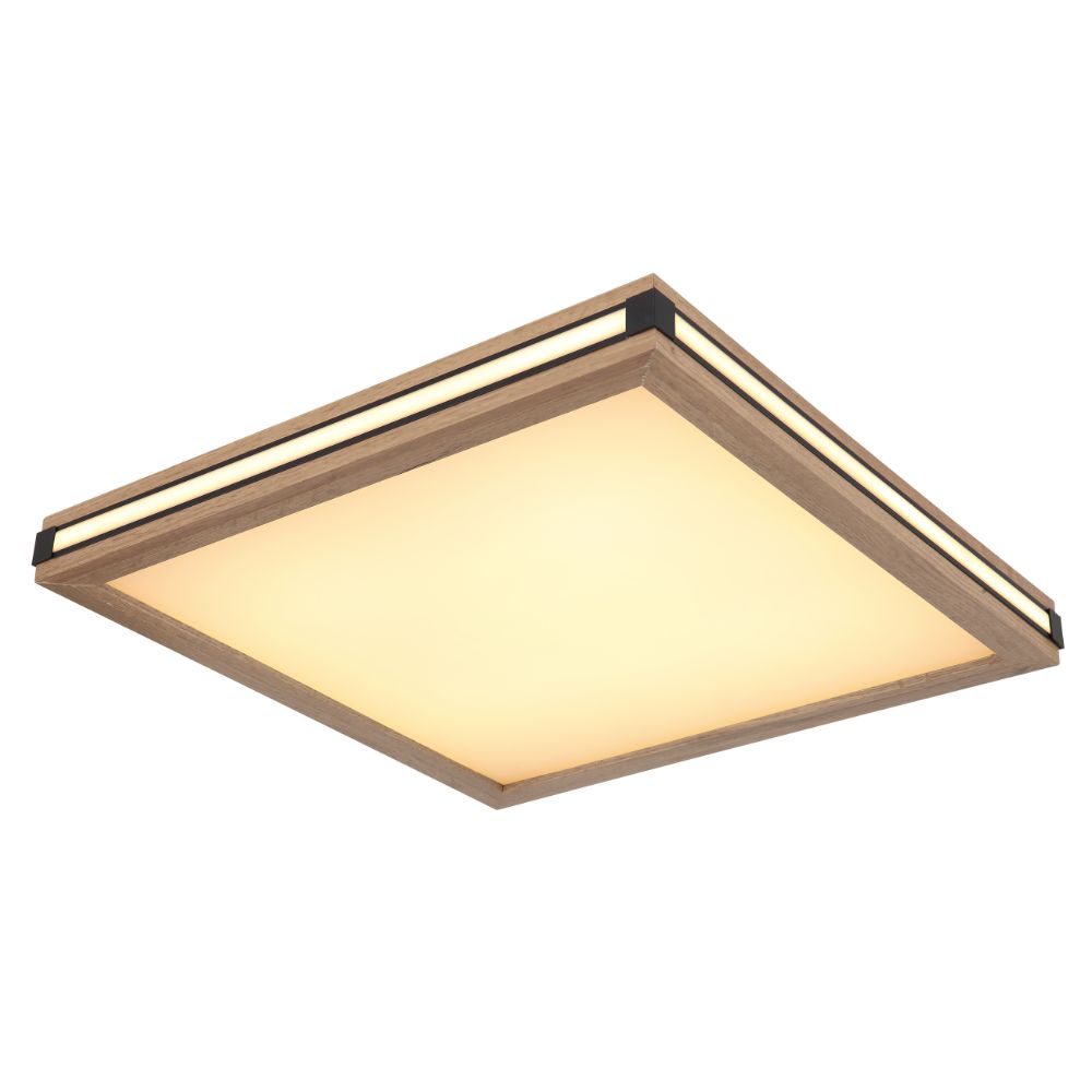 Oferte la Plafoniera Globo Carla, metal/mdf, LED 24 W, alb/negru, 450 x 450 x 75 mm