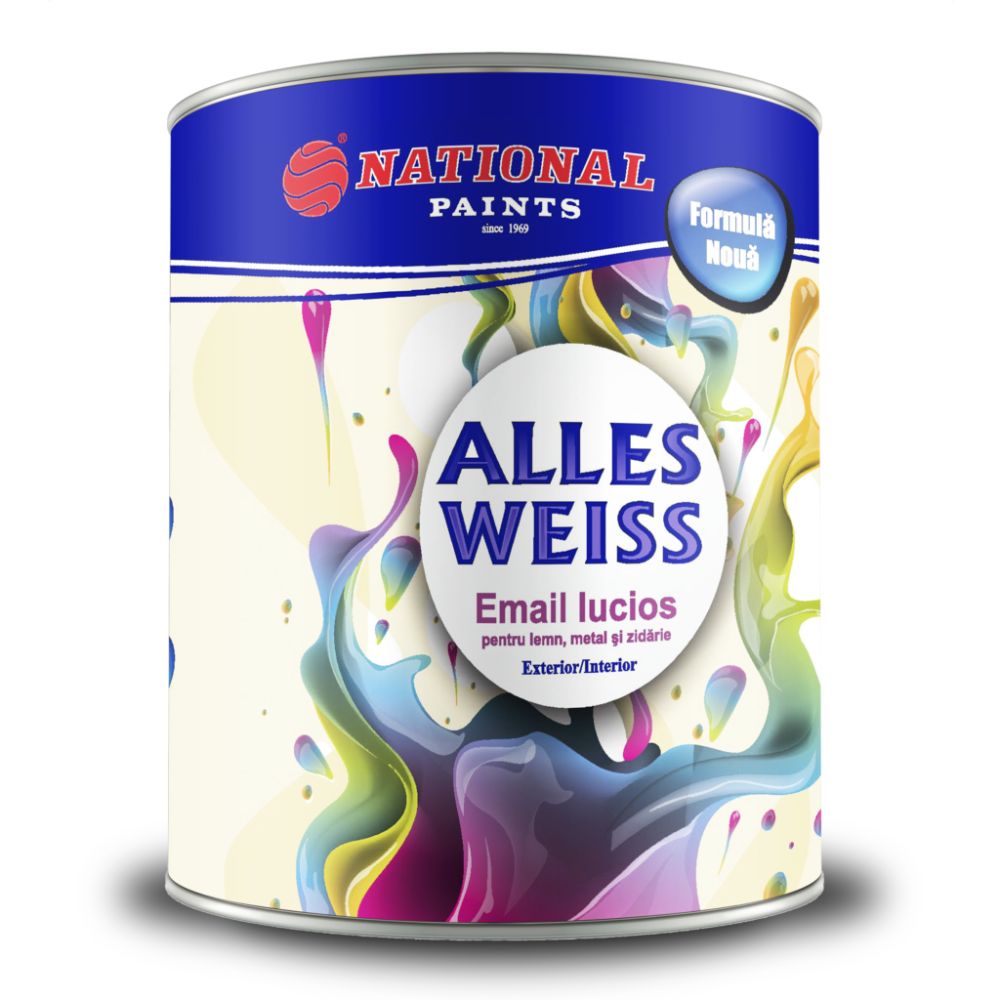 Oferte la Email alchidic ALLES WEISS, pentru metal/lemn/zidarie, interior/exterior, pe baza de solvent, maro roscat 75, 20 kg 