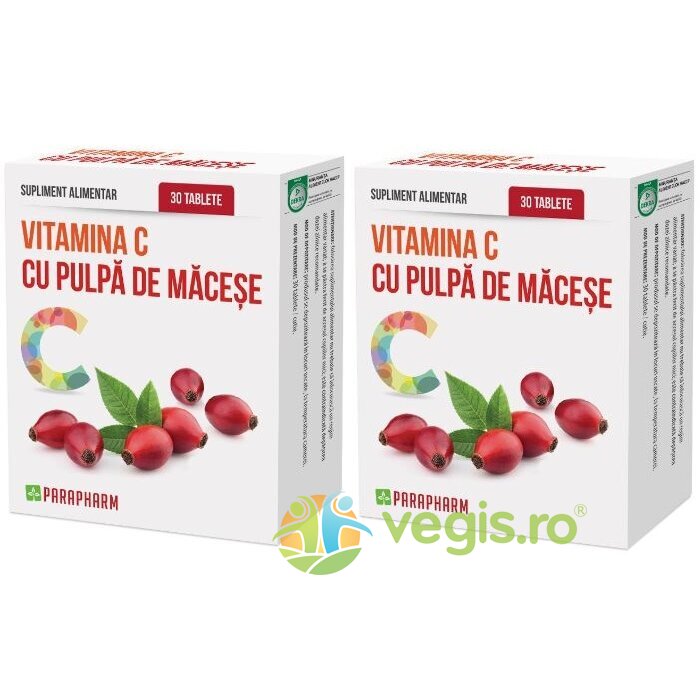 Oferte la Pachet Vitamina C cu Pulpa de Macese 30tb+30tb