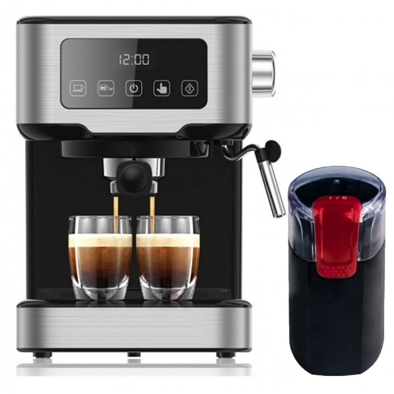 Oferte la Pachet Espressor Cappucino One Touch 1100w 1,5L 15Bari +  Rasnita De Cafea Cg9101b18