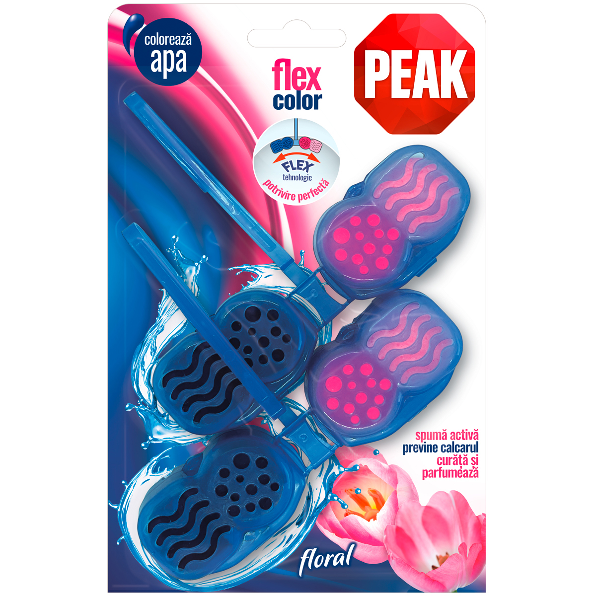 Oferte la  Odorizant toaleta PEAK Flex Color Floral, roz, 2 x 48g