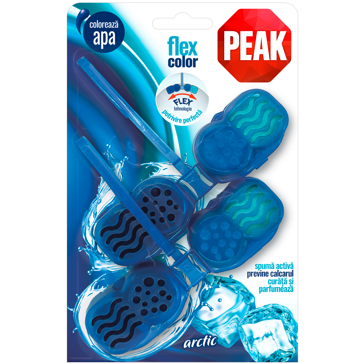 Oferte la Odorizant toaleta PEAK Flex Activ Arctic, albastru, 2 x 48g