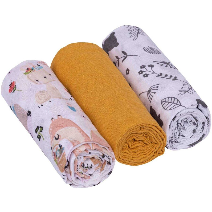Oferte la Set 3 Scutece Animale Boho Galben Mustar