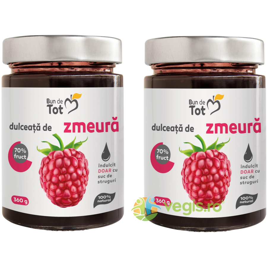Oferte la Pachet Dulceata de Zmeura fara Zahar 360g+360g