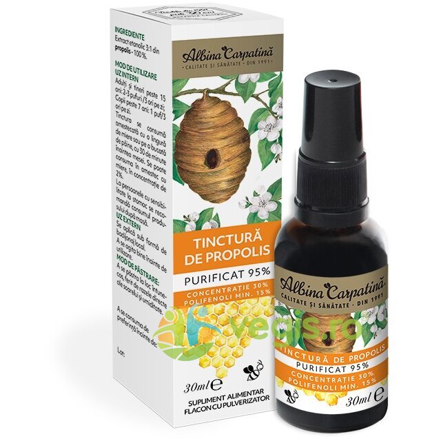 Oferte la Tinctura de Propolis Purificat 95% cu Pulverizator 30ml