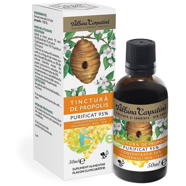 Oferte la Tinctura de Propolis Purificat 95% cu Picurator 50ml