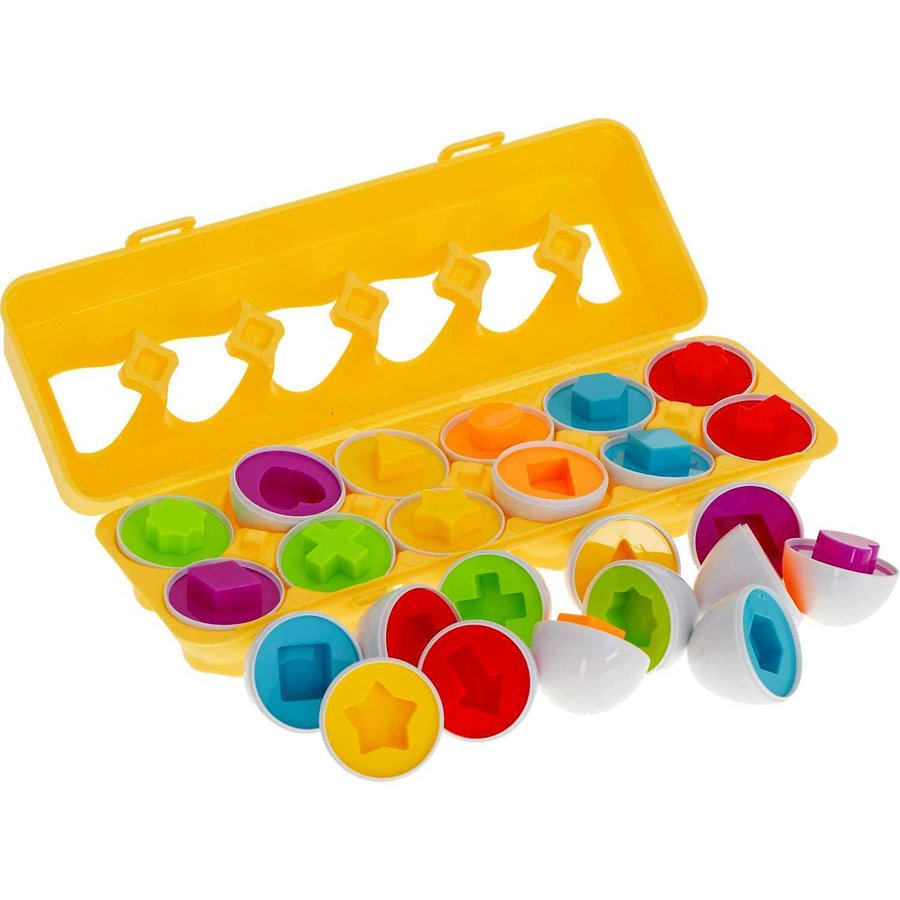 Oferte la Set 12 oua pentru invatarea formelor si culorilor Matching eggs