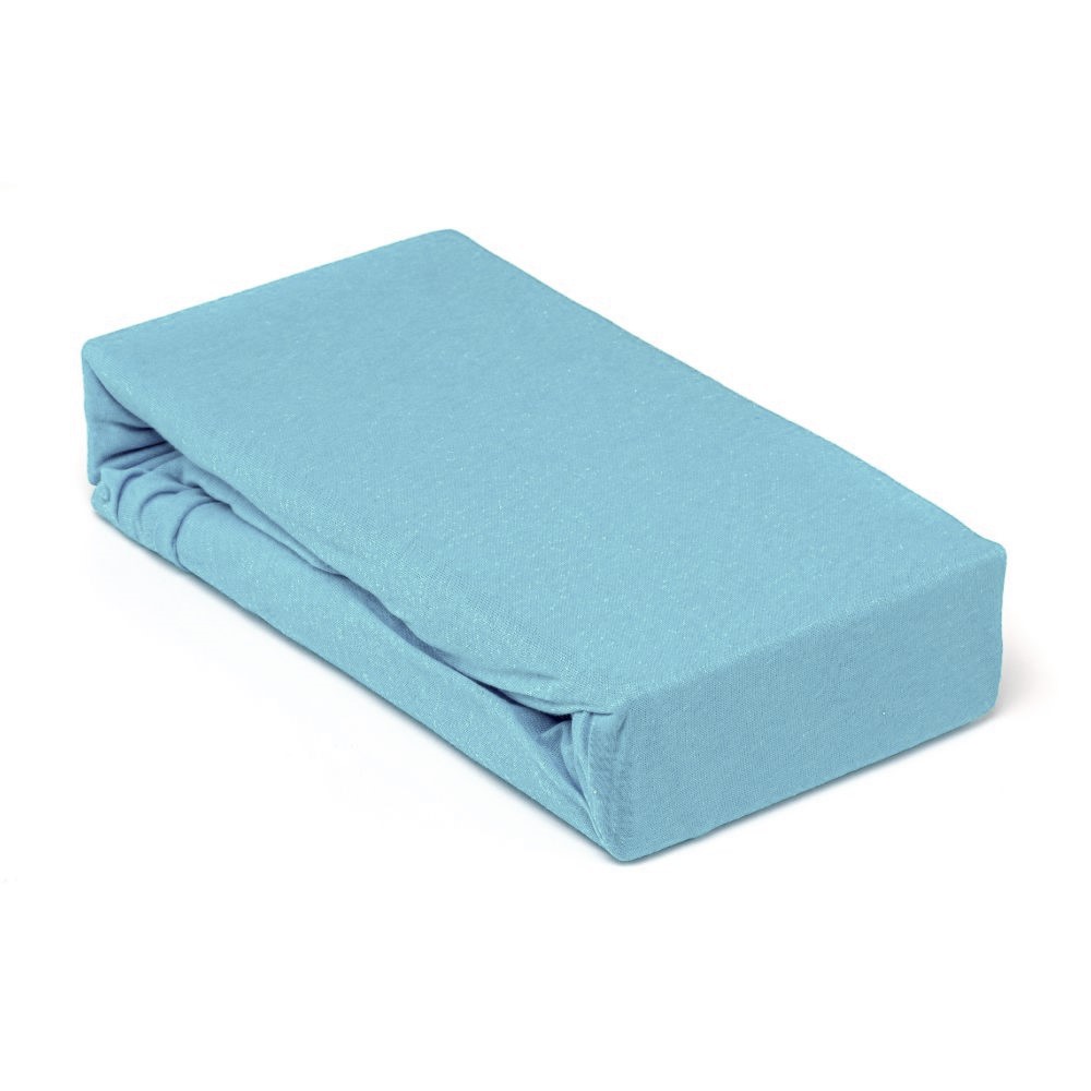Oferte la Husa saltea Jersey bleu, cu elastic, bumbac 100%, 160 x 200 cm
