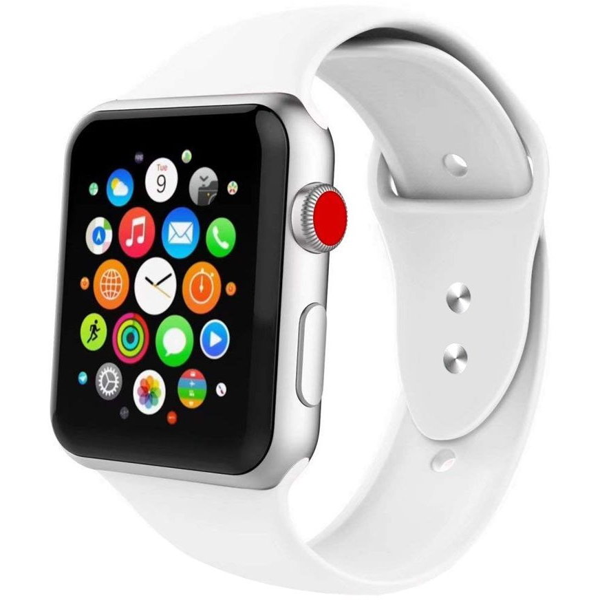 Oferte la Curea Silicon IUcon  V2 Compatibila cu Apple Watch 4/5/6/7/8/SE/ULTRA 42/44/45/49MM Alb
