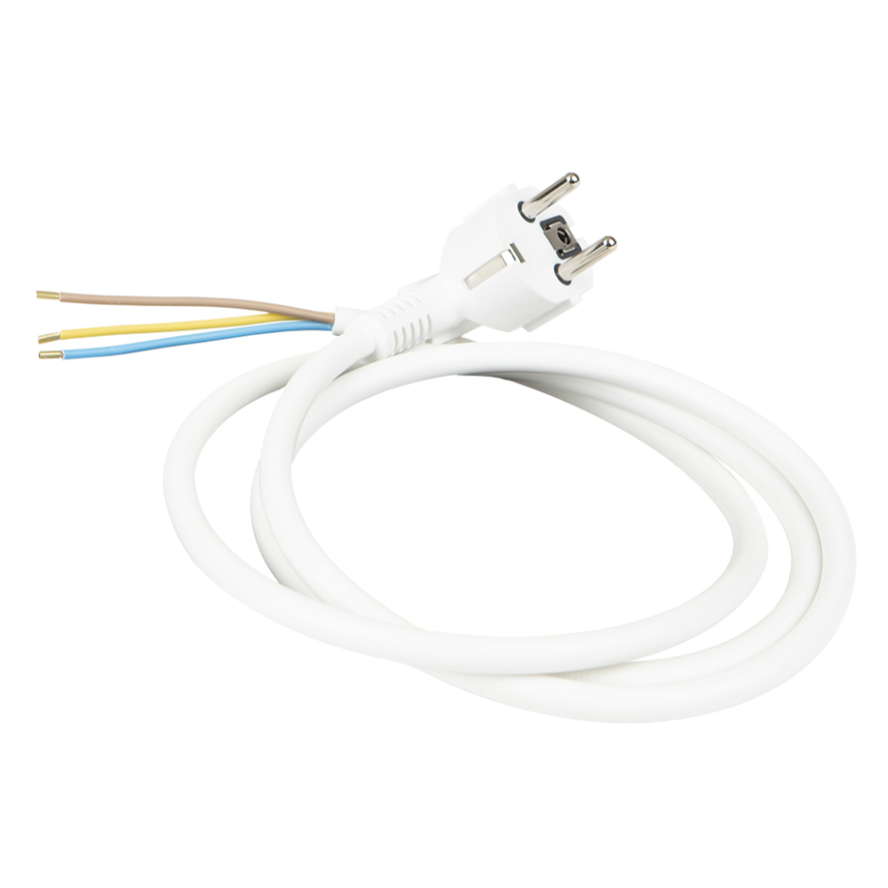 Oferte la Cordon electric cu fisa injectata si racord, Wconn, 2 m, alb