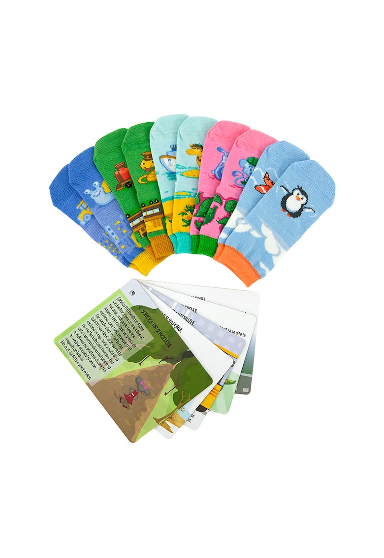 Oferte la Set 5 perechi de sosete - unisex - cu animalute - Multicolor - Multicolor