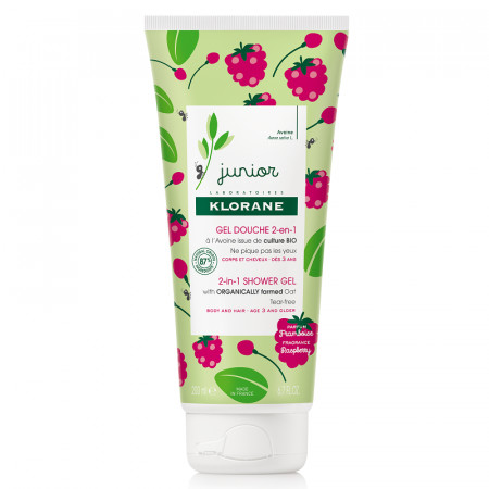 Oferte la Gel pentru par si corp Klorane Junior cu aroma de zmeura (Gramaj: 200 ml, Concentratie: Gel de curatare)